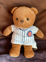 Play-by-Play Small Plush Brown Teddy Bear w Chicago Cubs Baseball T-Shirt Stuffe - $14.89