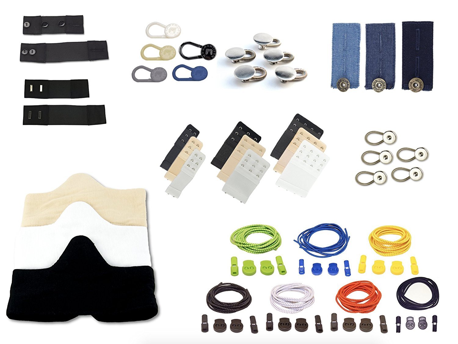 Pregnancy Comfort Pack 41 Items: Bra Band Extenders, Bamboo Bra Liners (XL)