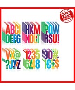 Self-Adhesive Alphabet Stickers - 30 Sheets of 5-Inch Multicolor Vinyl D... - $427.48 MXN