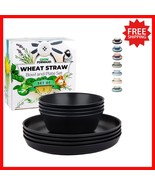Lightweight &amp; Stackable Wheat Straw Dinnerware Set - 8 Piece for Outdoor... - $50.35 CAD
