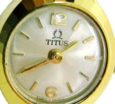 Titus Solvil Geneve Swiss WindUp 10K Micron Gold Plated Woman 7766 Vintage Watch - $163.34