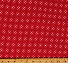 Cotton Swiss Dot Polka Dots Spots Spotted Red Fabric Print by the Yard D138.18 - £10.35 GBP