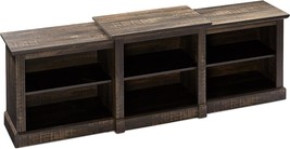 Rustic Brown Rockpoint 70-Inch Classical Tv Stand Storage Media Console - £172.46 GBP