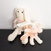 2pc Vintage Handmade Plush Easter Bunny Rabbit Plush Stuffed Animals - £3.91 GBP