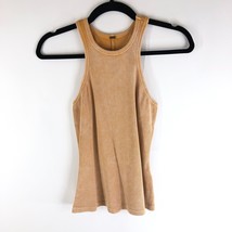 NWOT Young Fabulous &amp; Broke Yellow Round Neck Cotton Blend Iggy Tank Top Size S - £19.16 GBP