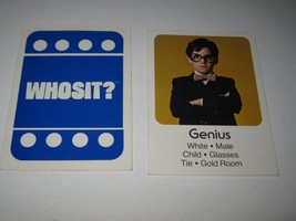 1976 Whosit? Board Game Piece: Genius blue Character Card - $1.00