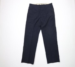 Vintage 60s Mens 36x34 Wool Flared Bell Bottoms Uniform Pants Navy Blue USA - $128.65