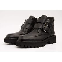 The Harry Black Leather Double Monk Ankle Women Boot Final Sale! image 2