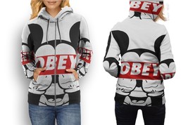 Obey Mickey Design   Womens Graphic Zipper Hooded Hoodie - £27.42 GBP+