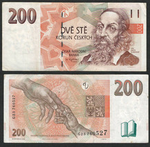 CZECHIA 1998 Very  Fine 200 Korún / Kron Banknote Paper Money Bill P- 19 - $15.35