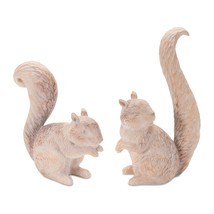White Washed Etched Squirrel Figurine (Set of 2) - $89.57 CAD