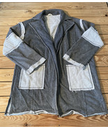 pol NWOT Women’s patchwork open front cardigan size M grey sf10 - £142.91 GBP