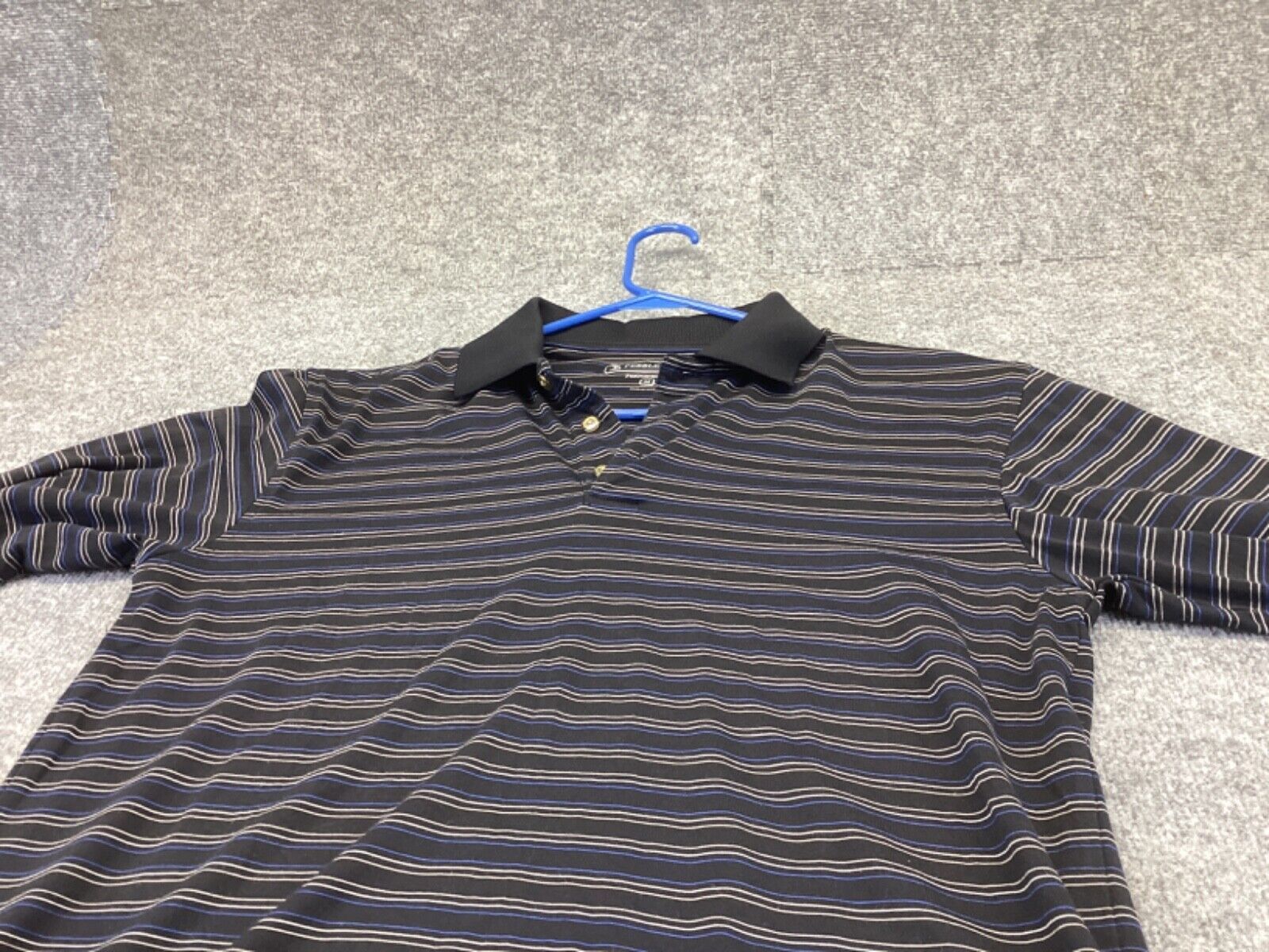 Primary image for Pebble Beach Polo Shirt Mens Medium Performance Pima Cotten Golf Tennis Stripes.