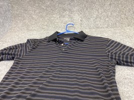 Pebble Beach Polo Shirt Mens Medium Performance Pima Cotten Golf Tennis Stripes. - £10.90 GBP