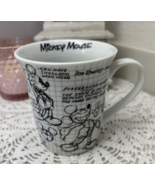Walt Disney World Sketch Book Cartoon Mickey Mouse Coffee Tea Cup Mug - £9.26 GBP