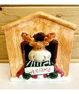 Vintage Moose Mountain Christmas Ceramic Napkin Holder 6 x 6.5&quot; 2001 - $27.15 CAD