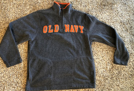 Old Navy Unisex Kids Sz M 10/12 Gray Fleece Pullover Shirt - £3.90 GBP