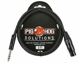 Pig Hog PX-TMXF1 1/4&quot; Trs To Xlr Adaptor Cable, 10 Feet - £15.23 GBP
