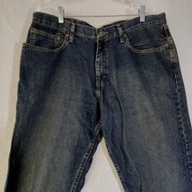 Wrangler Dark Wash Blue Denim Jeans Relaxed Fit Straight Leg Size 36x30 b - £9.60 GBP
