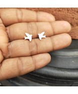 Smaller sized swallow studs, bird post earrings Silver pendant Hand Craf... - $342.71 MXN