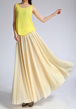 YELLOW Chiffon Maxi Skirt Outfit Flowy Plus Size Bridesmaid Chiffon Skirt image 5