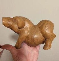Vintage Hand Carved Wood Potbelly Pig hog boar very unique &amp; rare - £111.96 GBP