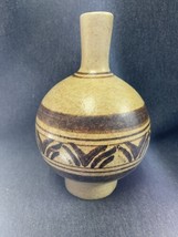 Vintage 8.25” Tall Southwest Pottery Design Vase Jug Hand Painted - £11.82 GBP