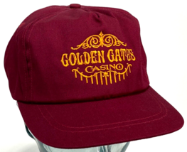 Vtg Golden Gates Casino-Maroon-Snapback-Embroidered-Black Hawk Colorado - $22.44