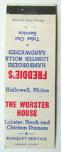 The Worster House - Hallowell, Maine Restaurant 20 Strike Matchbook Cove... - $2.00