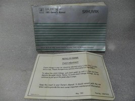Buick Skylark 1981 Owners Manual 14717 - £11.07 GBP