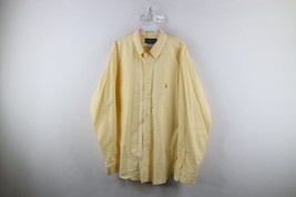 Vintage 90s Ralph Lauren Mens 18 36/37 Cotton Oxford Button Down Shirt Yellow - £35.09 GBP