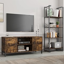 Novilla Tv Stand For Tv&#39;S Up To 50 Inches, Modern Barn Door Entertainment, Brown - £102.58 GBP