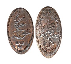 Lot 6 Vintage Pressed Souvenir Pennies Shamu Hollywood Erie PA Haunted Mansion image 2