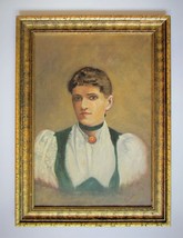 old painting, portrait of a girl, oil on canvas 65*48 cm. # 1962 - £59.80 GBP