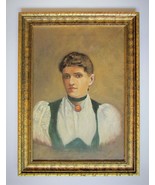 old painting, portrait of a girl, oil on canvas 65*48 cm. # 1962 - $80.00