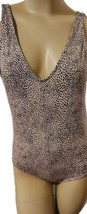 New Alfani Women&#39;s Ultra Soft Modal V-Neck Bodysuit Animal Print Large - $147.20 MXN
