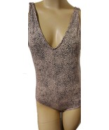New Alfani Women&#39;s Ultra Soft Modal V-Neck Bodysuit Animal Print Large - $148.47 MXN