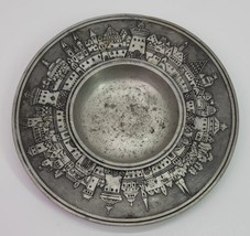 Antique VTG EW Regensburg Pewter Etched Engraved Village Plate Western Germany - £22.95 GBP