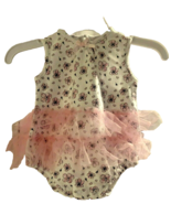 Baby Gear Newborn Infant Baby Girl  0-3 Ruffled Lace Bodysuit Romper Pink - £8.41 GBP