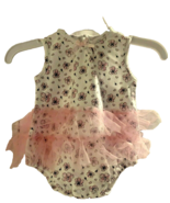 Baby Gear Newborn Infant Baby Girl  0-3 Ruffled Lace Bodysuit Romper Pink - £8.25 GBP