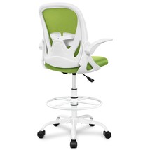 Drafting Chair Tall Office Chair With Flip-Up Armrests Executive Ergonom... - £148.61 GBP