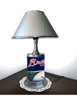 Atlanta Braves desk lamp with chrome finish shade - £35.27 GBP