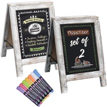 Double Sided  2 Pack Tabletop Chalkboard Sign Chalkboard Easel with Liqu... - £30.40 GBP