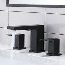 Vccucine Modern 2 Handle 3 Holes Solid Brass Matte Black Lavatory Vanity... - $56.92