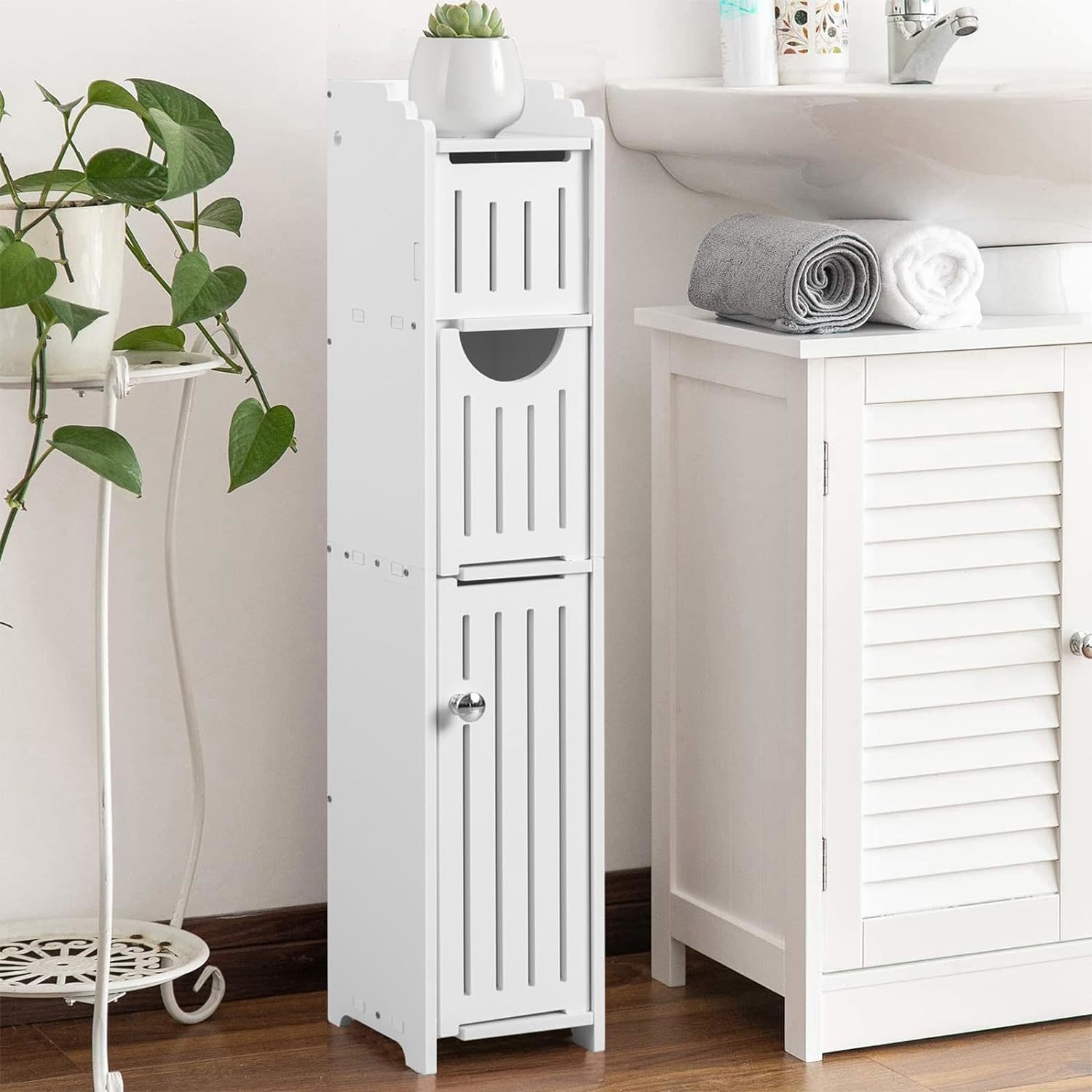 The Toilet Paper Cabinet That Fits The Mega Roll Is A Small Bathroom Sto... - $41.95