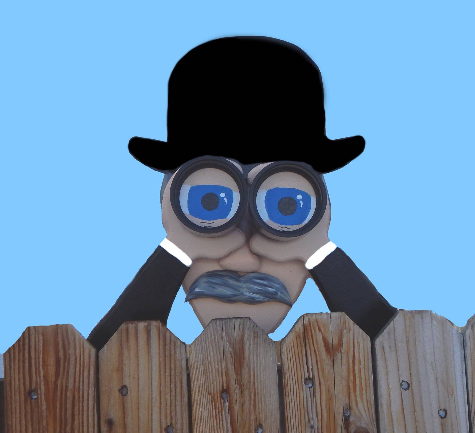 Peekin' Gentleman Butler Binocular Spying Fence Peeker Yard Art Garden Gag Gift  - $125.00