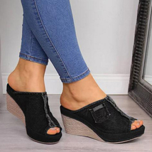 New Summer Sandals Women Leisure Fish Mouth Platform Sandals Thick Bottom High H - £41.45 GBP