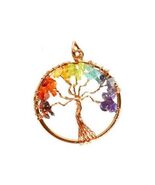 7 Chakra Tree Of Life Pendant Copper Color - $8.63