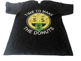 Mens sz Large Time To Make The Donuts  t-shirt Black Short Sleeve Emoji ... - £7.32 GBP