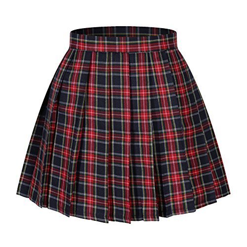Primary image for Beautifulfashionlife Women`s Japan High Waist School Plaid Pleated Cotton Skirts